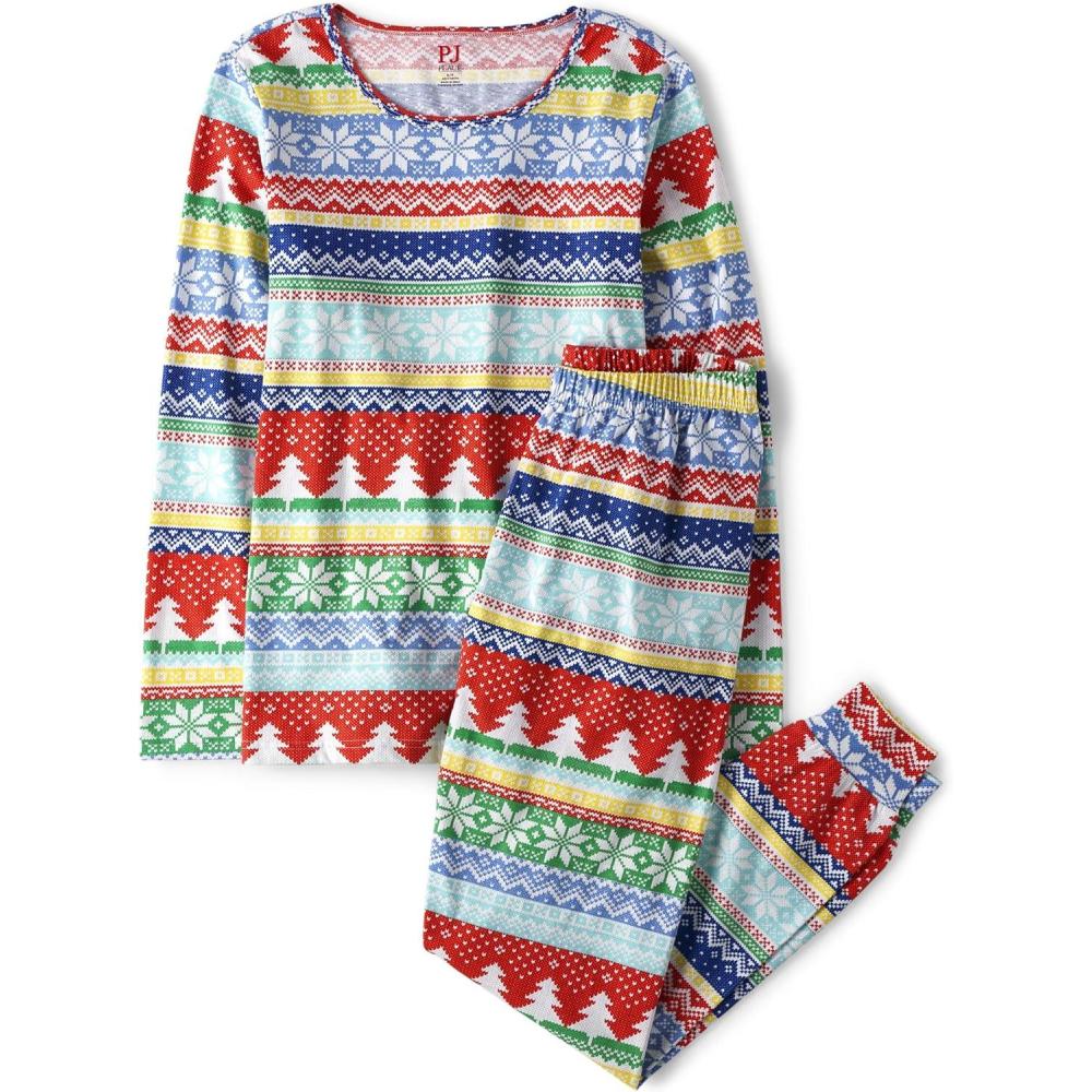 imageThe Childrens Place unisexbaby Holiday Pajamas CottonMulti Fairisle
