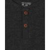 The Children’s Place Baby-Boys and Toddler Boys Long Sleeve Thermal Henley Top(Pitch Black)