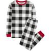 The Children’s Place unisex-baby Holiday Pajamas, Cotton(Black/White Check)