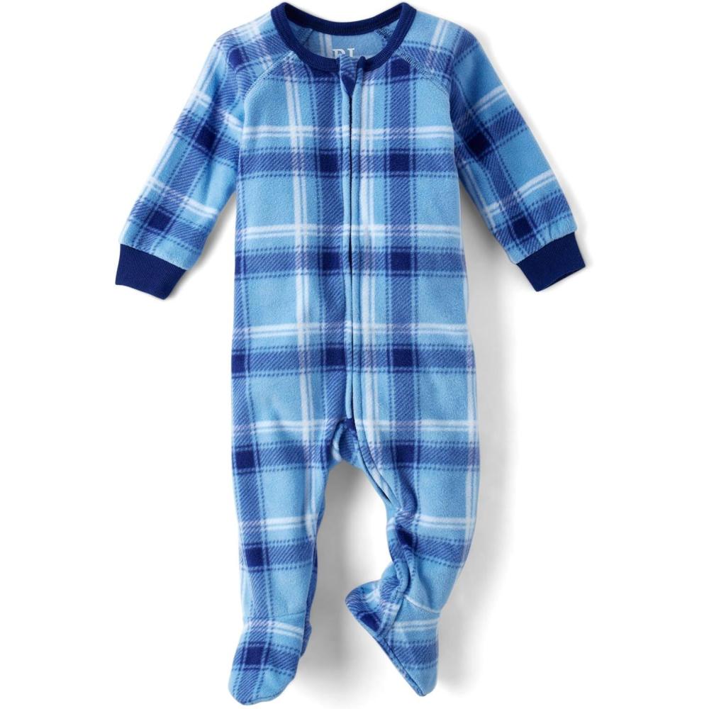 imageThe Childrens Place babygirls And Toddler Fleece Long Sleeve Zip Front One Piece Footed Pajamassleep ampamp PlayPlaid Tradewind