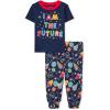 The Children’s Place Baby Boys’ Snug Fit 100% Cotton Short Sleeve Top and Pants 2 Piece Pajama Set(I Am the Future)