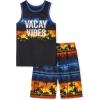 The Children’s Place Boys’ Tank Top and Shorts,2 Piece Pajama Set(Vacay Vibes)