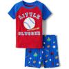 The Children’s Place baby-boys And Newborn Snug Fit 100% Cotton Short Sleeve Top and Shorts 2 Piece Pajama Set(Baseball)