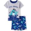 The Children’s Place baby-boys And Newborn Snug Fit 100% Cotton Short Sleeve Top and Shorts 2 Piece Pajama Set(Shark)