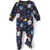 The Children’s Place baby-girls And Toddler Fleece Long Sleeve Zip Front One Piece Footed Pajamas,sleep & Play(Navy Planets)