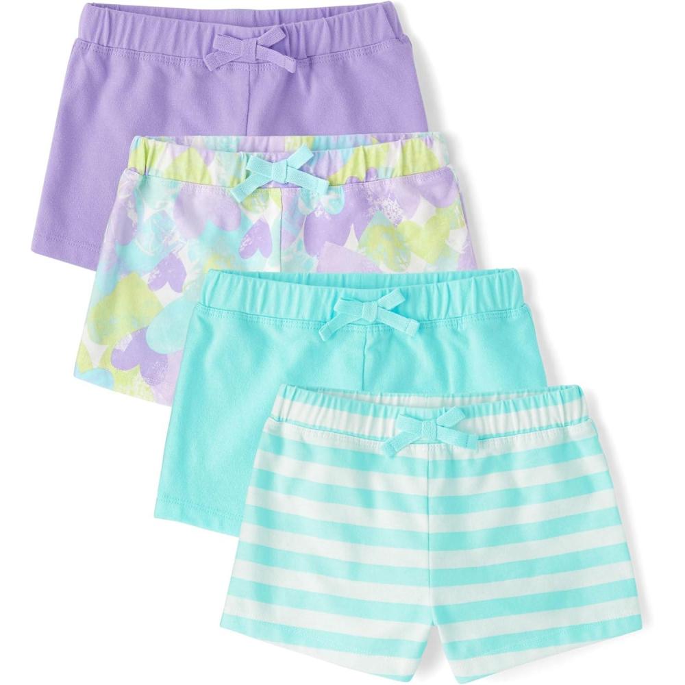 imageThe Childrens Place Baby Girls and Toddler Assorted Knit ShortsPurple Ribbon 4pack