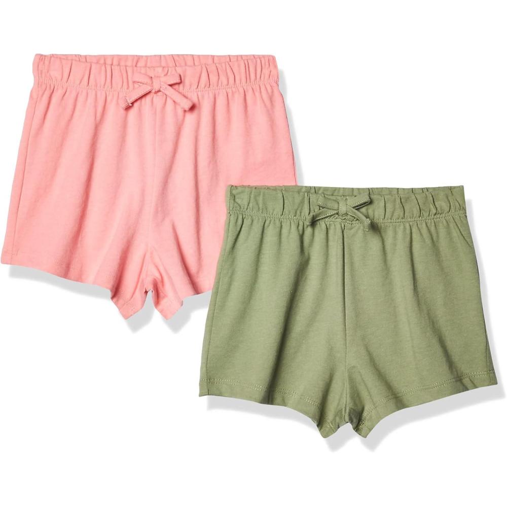 imageThe Childrens Place Baby Girls and Toddler Assorted Knit ShortsRoseOlive