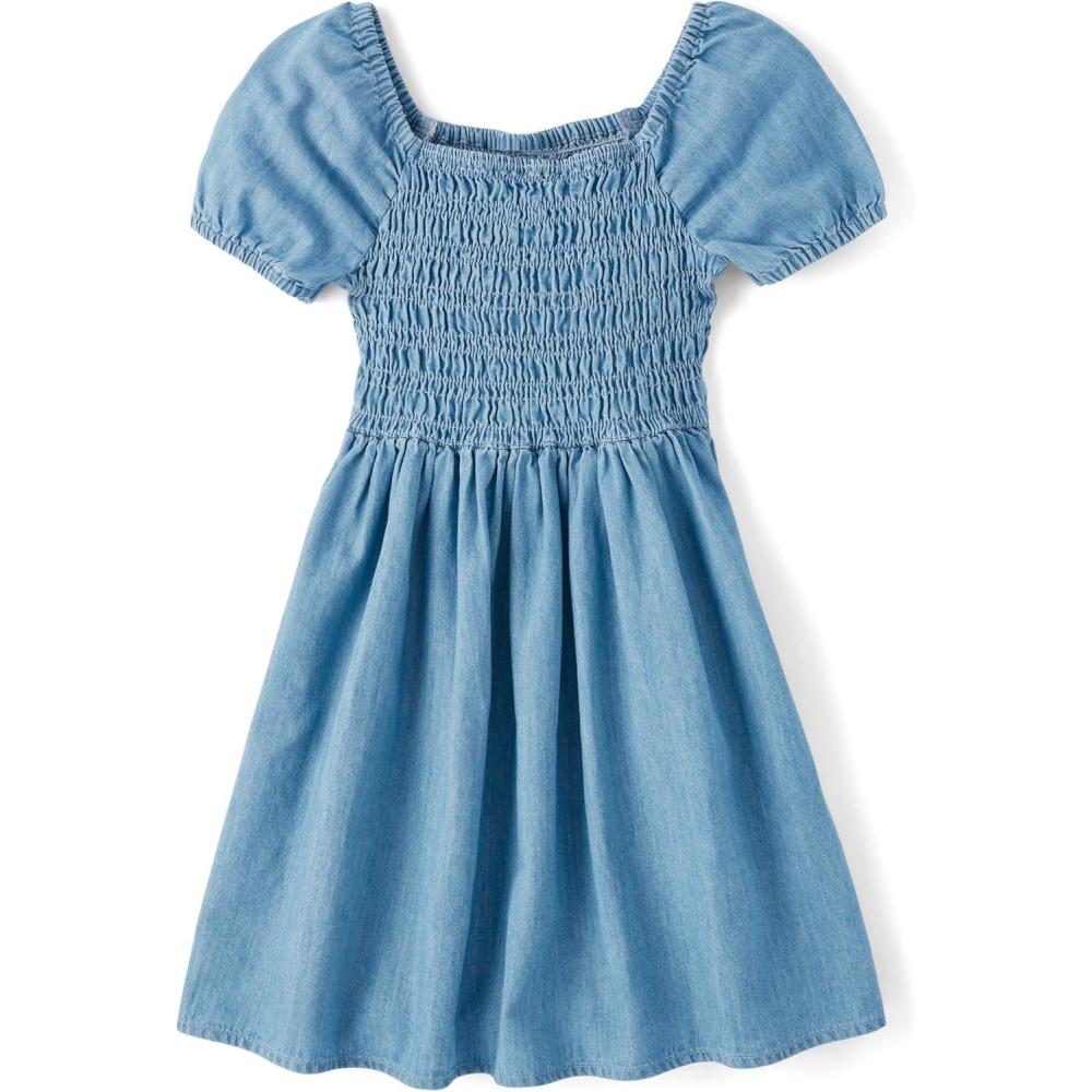 imageThe Childrens Place girls Floral Smocked Babydoll DressCloudless Wash