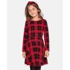 The Children’s Place Girls Printed Skater Dress, Long Sleeve(Red Plaid)
