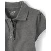 The Children’s Place Girls’ Short Sleeve Ruffle Pique Polo, 3 Pack(Dark Gray)