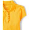 The Children’s Place Girls’ Short Sleeve Ruffle Pique Polo, 3 Pack(Yellow/Aurora Pink/White)