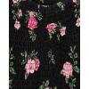 The Children’s Place girls Floral Smocked Babydoll Dress(Black Floral)