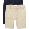 The Children’S Place Girls Chino Shorts(Sandy/Tidal 2 Pack)