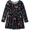 The Children’s Place Girls Printed Skater Dress, Long Sleeve(Black Doodle Icons)