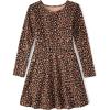 The Children’s Place Girls Printed Skater Dress, Long Sleeve(Cheetah Print)