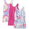 The Children’s Place girls Casual Sleeveless Shorts Romper(Tropical/Purple/Multicolor 3-pack)