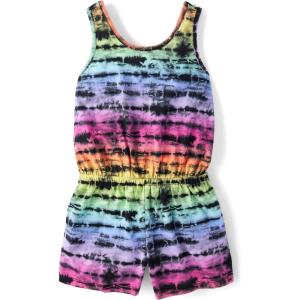 The Children’s Place girls Casual Sleeveless Shorts Romper(Black Multicolor)