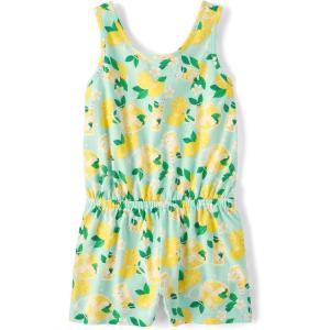 The Children’s Place girls Casual Sleeveless Shorts Romper(Mint Tea)