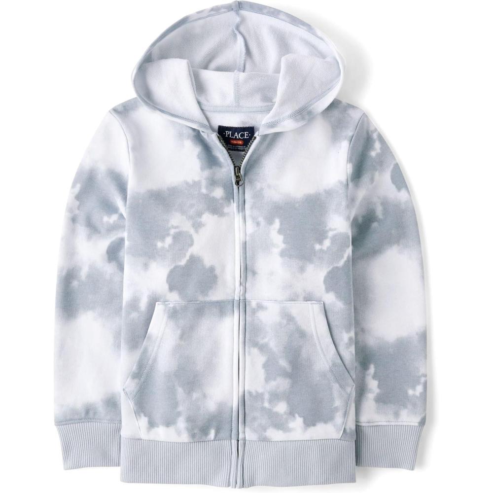 imageThe Childrens Place Active Long Sleeve Hooded Full Zip Front SweatshirtCinder