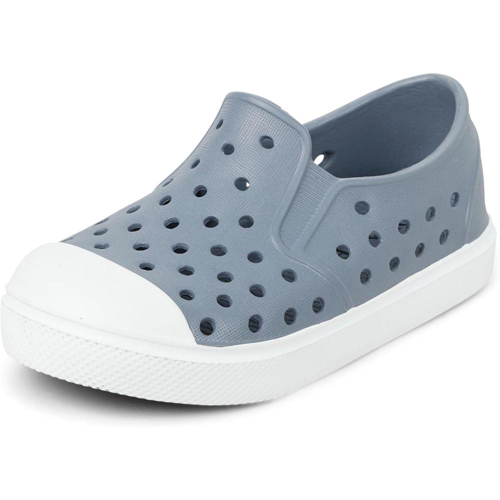 imageThe Childrens Place BabyBoys Baby Boys and Toddler Slip on Water Play SneakersGrey Perforated