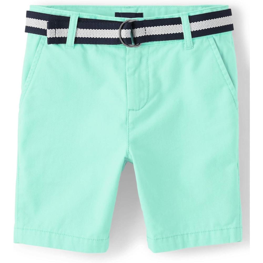 imageThe Childrens Place Boys Belted Chino ShortsMellow Aqua