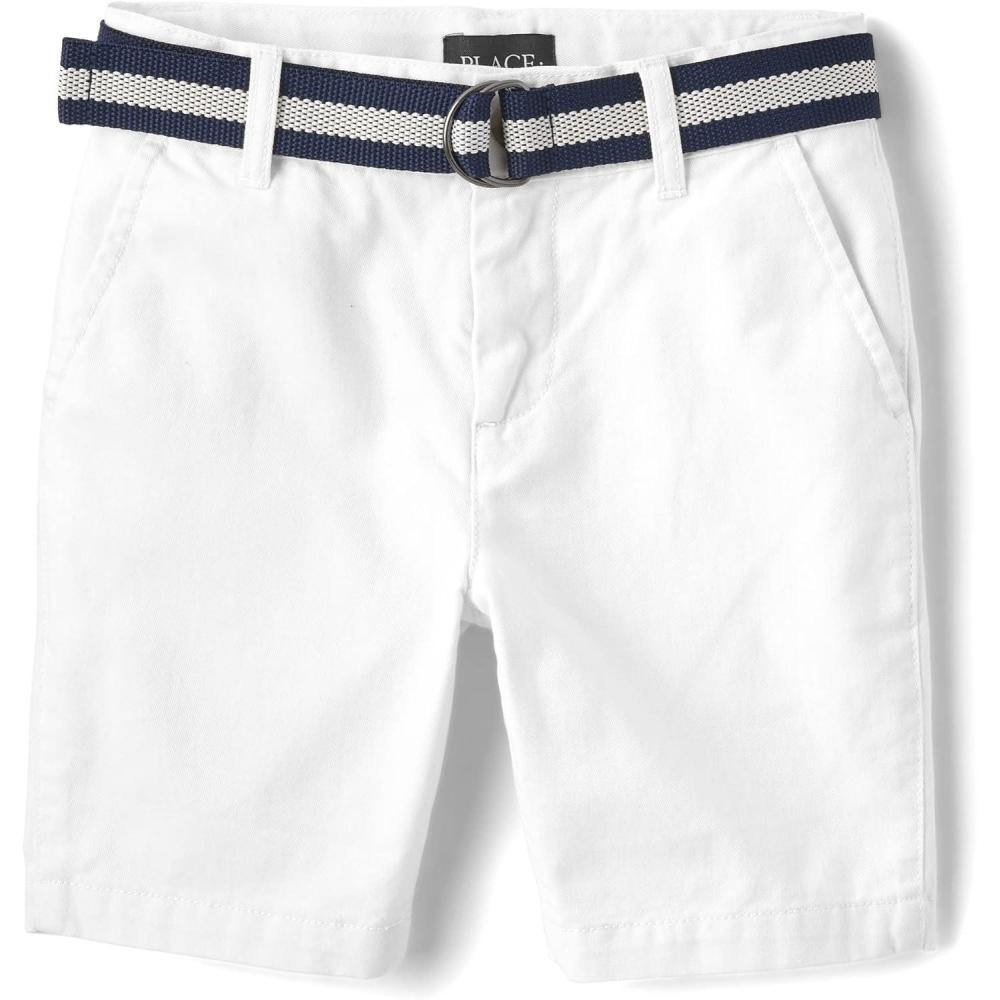 imageThe Childrens Place Boys Belted Chino ShortsSimply White