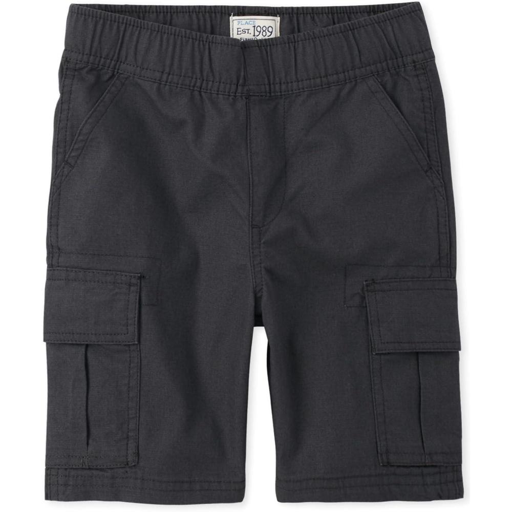 imageThe Childrens Place Boys Essential Cargo ShortsWashed Black Single