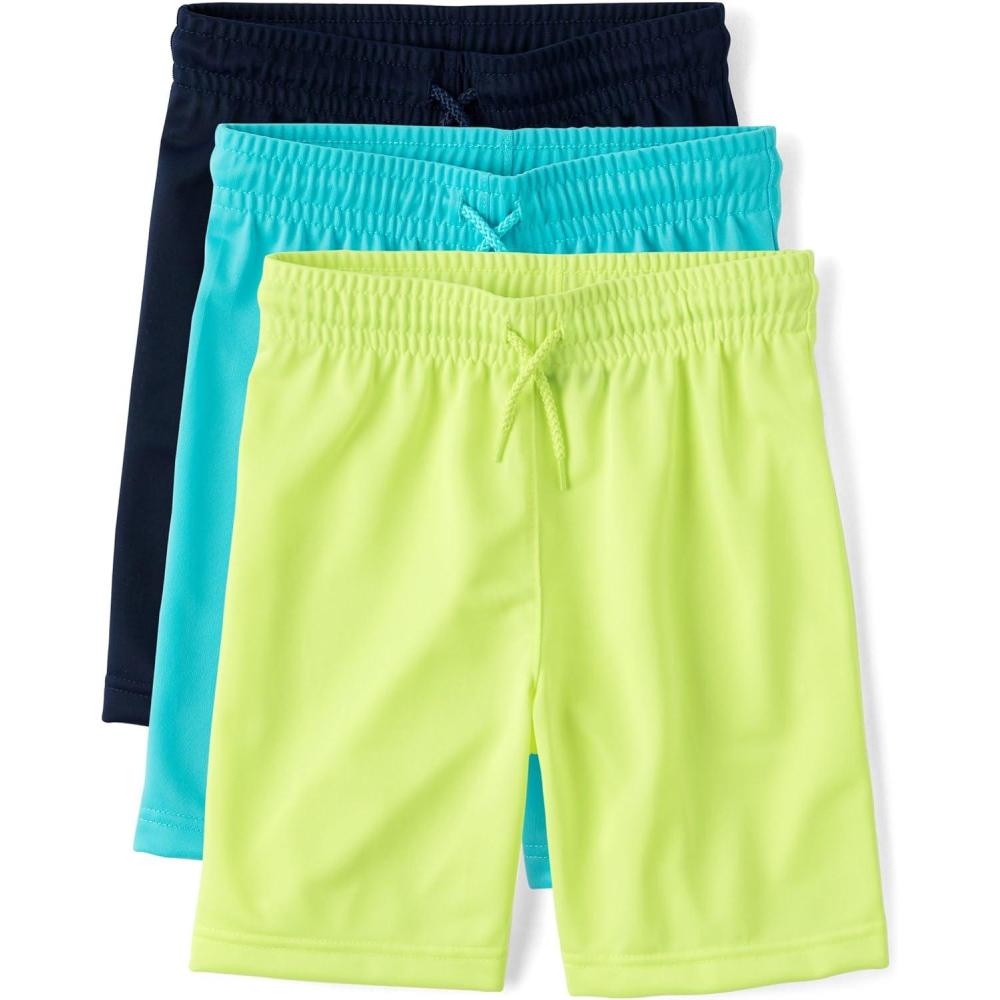 imageThe Childrens Place Boys Performance Basketball Shorts 2 PackAqua 3pack