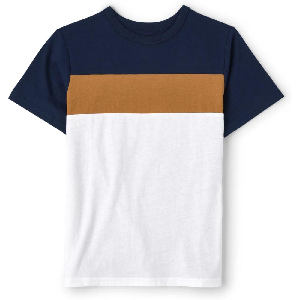 imageThe Childrens Place Boys Short Sleeve Crew Neck TShirtsTidal Colorblock