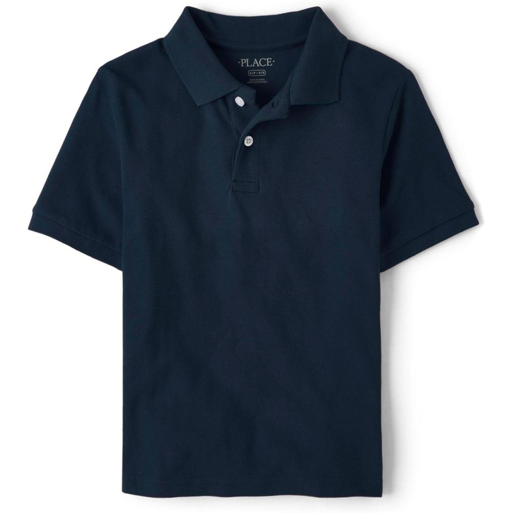 imageThe Childrens Place Boys Uniform Short Sleeve Pique PoloNautico