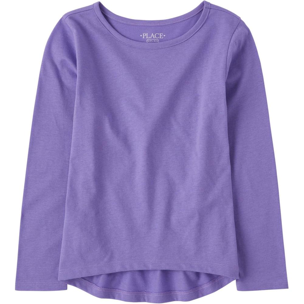 imageThe Childrens Place Girls Single Long Sleeve Basic Layering TShirtGem Purple