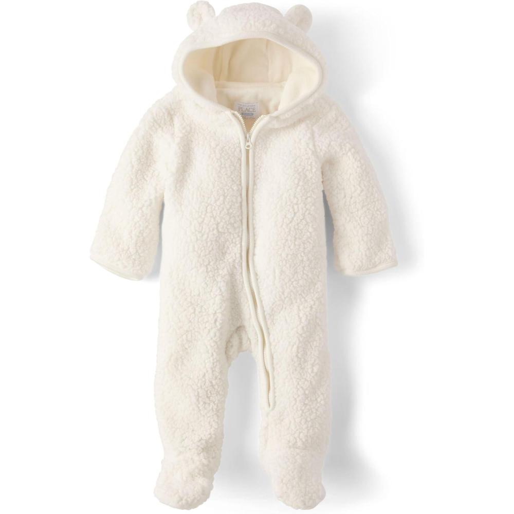 imageThe Childrens Place UnisexBaby And Newborn Fleece Hoodie Zipfront Snowsuit BuntingBunnys Tail