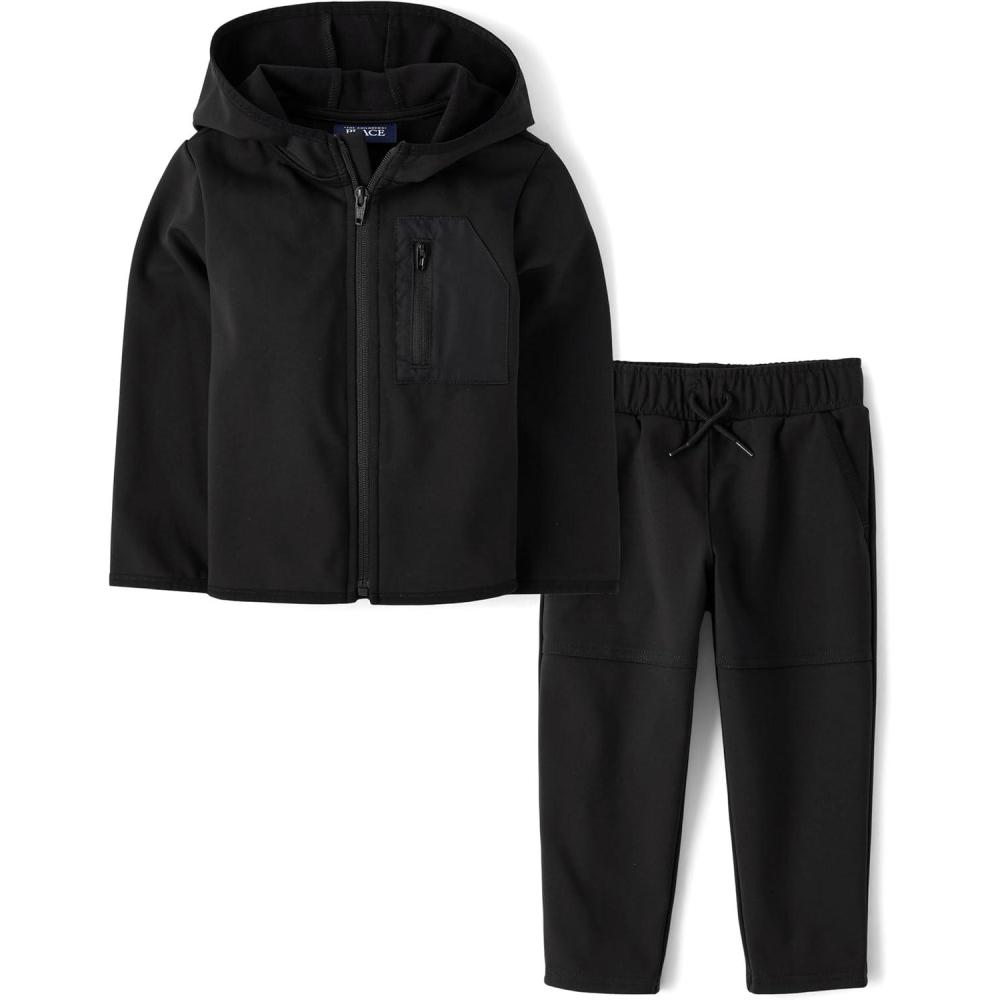 imageThe Childrens Place babyboys And Toddler Active Sweatshirt and Sweatpant 2 Piece OutfitOnyx