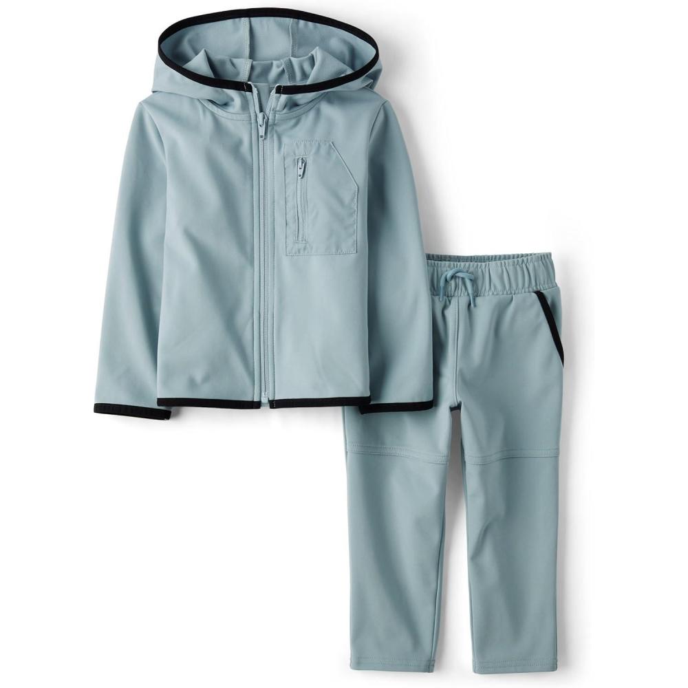 imageThe Childrens Place babyboys And Toddler Active Sweatshirt and Sweatpant 2 Piece OutfitSmokey Blue