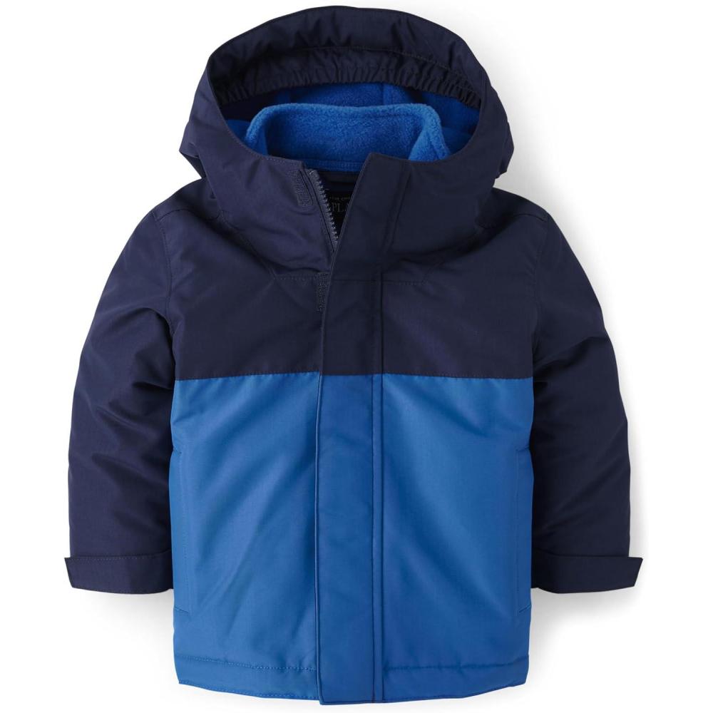 imageThe Childrens Place babyboys And Toddler Heavy 3 in 1 Winter Jacket Windresistant Waterresistant Shell Fleece InnerTidal