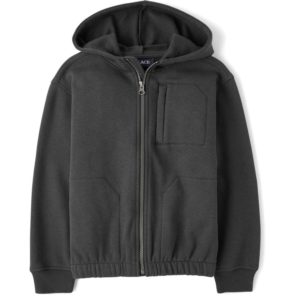 imageThe Childrens Place boys Active Long Sleeve Hooded Full Zip Front SweatshirtMotoroil