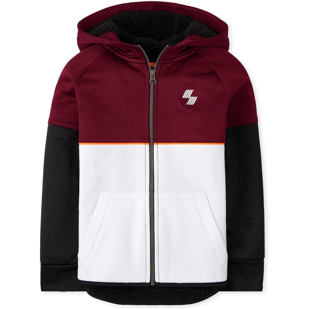 imageThe Childrens Place boys Fleece Performance HoodieRed Colorblock