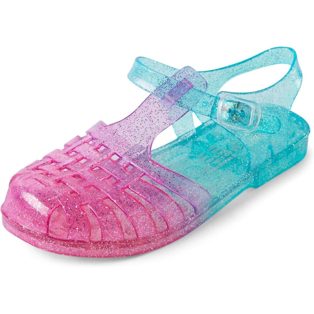 imageThe Childrens Place girls Girls Jelly Fisherman SandalsGlitter Ombre Multicolor