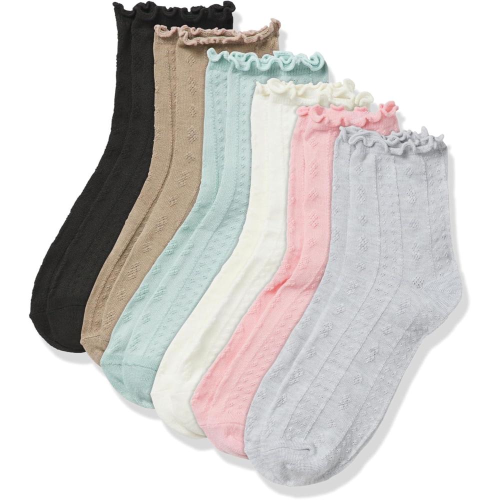 imageThe Childrens Place girls Midi Socks Variety PackMulticolor Lettuce 6pack