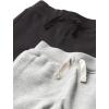 The Children’s Place Baby Boys’ Active Fleece Jogger Pants(Black/Smoke Gray 2 Pack)