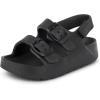 The Children’s Place Baby Boys and Toddler Everyday Double Buckle Slide Sandals with Backstrap(Black)