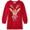 The Children’s Place Baby and Toddler Girls’ Long Sleeve Sweater Dress(Red Reindeer)