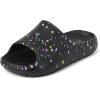 The Children’s Place Girls Everday Slip on Slide Sandals(Black Paint Splatter)
