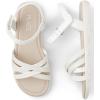 The Children’s Place Girls Flat Sandals with Adjustable Ankle Strap(White Glitter Crisscross)