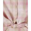 The Children’s Place Girls Long Sleeve Plaid Twill Tie Front Button Down Shirt(Latte Plaid)