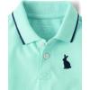 The Children’s Place baby-boys And Newborn Short Sleeve Romper(Bunny Embroidered Aqua Polo)