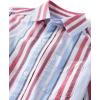 The Children’s Place boys Short Sleeve Button Up Shirt(Red White and Blue Stripe)