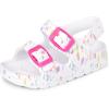 The Children’s Place girls And Toddler Everyday Slide Sandals With Backstrap(White Paint Splatter)