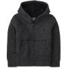 The Children’s Place Active Long Sleeve Hooded Full Zip Front Sweatshirt(Heathered Black)