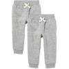 The Children’s Place Baby Boys’ Active Fleece Jogger Pants(Lt Grey 2-pack)